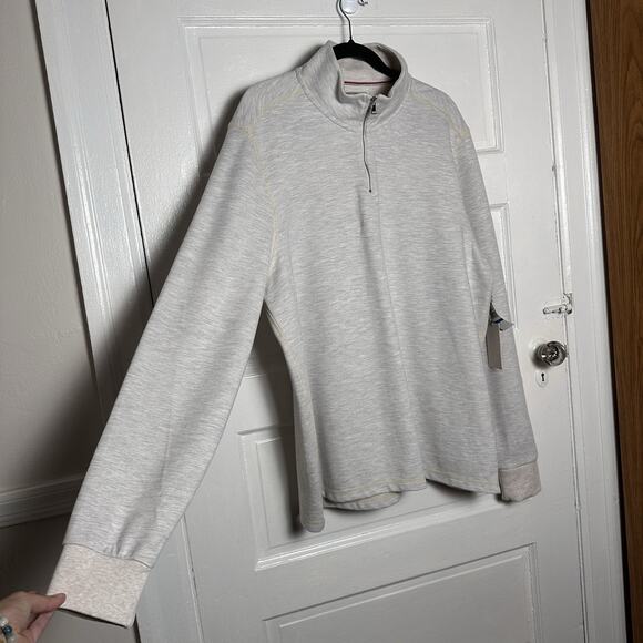 Men's Cream Half-Zip Sweater - Picture 4 of 16